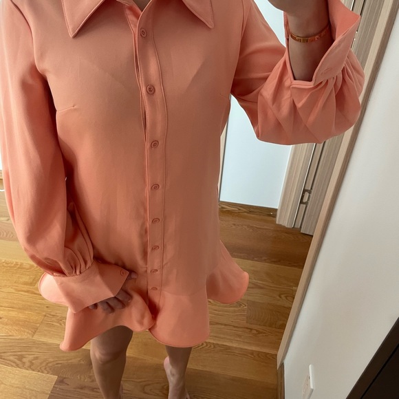 PLT puff sleeve coral mini dress - Picture 3 of 6